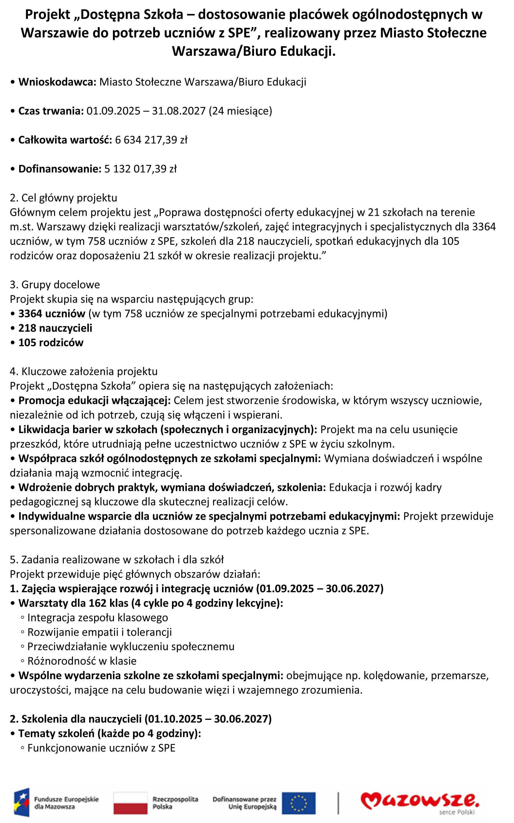 Informacje o projekcie 1